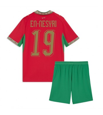 Marocko Youssef En-Nesyri #19 Hemmaställ Barn VM 2026 Kortärmad (+ Korta byxor)